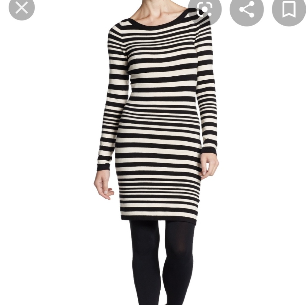 French Connection cream/gray sweater dress/tunic
